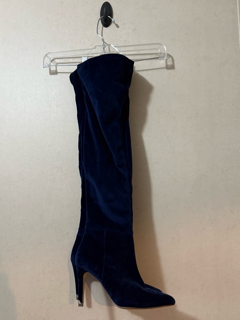 Call It Spring Blue Suede Over-the-Knee Boots Size 7.5 Heeled Thigh High Boots